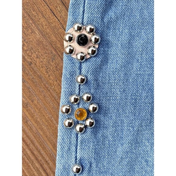 Kapital Kountry Studded Straight Leg Blue Denim Jeans Cotton Japan Sz 32 - Picture 4 of 16